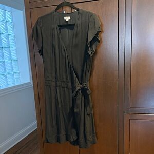LOFT Black Mini Wrap Dress